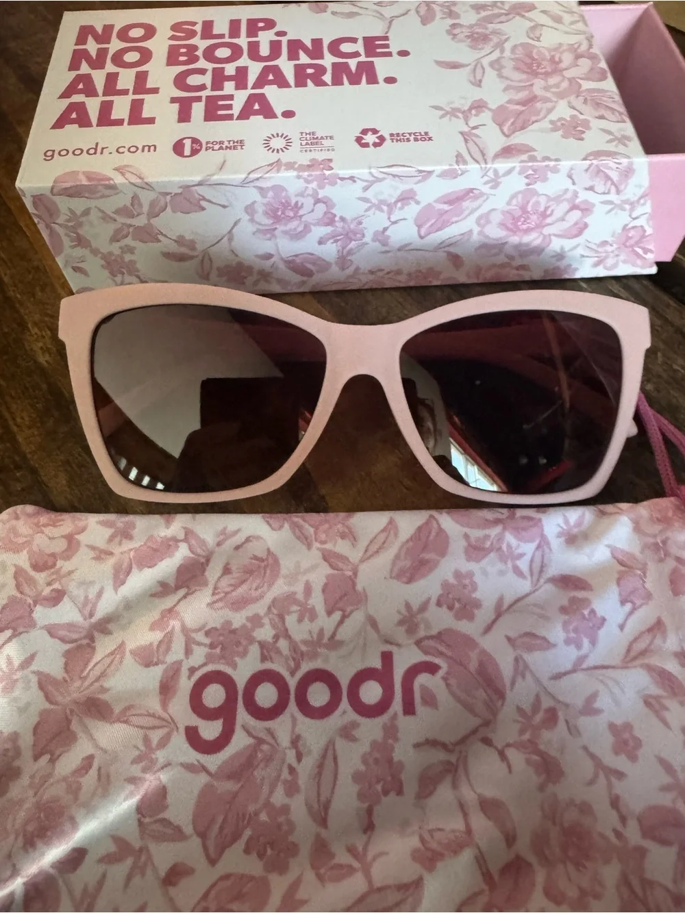 goodr Adult Pop G Rose Retail Therapy Plastic Rectangle Sunglasses - Pink